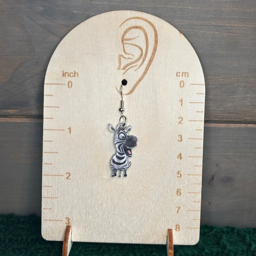 3/$20 Zebra Cartoon Dangle Earrings - Picture 2 of 3